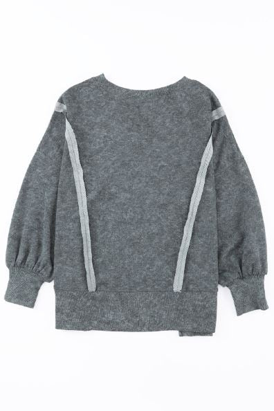 Expose Seamed Washed Split Plus Size Sweatshirt