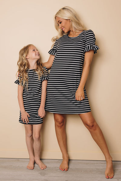 Kids - Mama + Me Striped Ruffle Dress