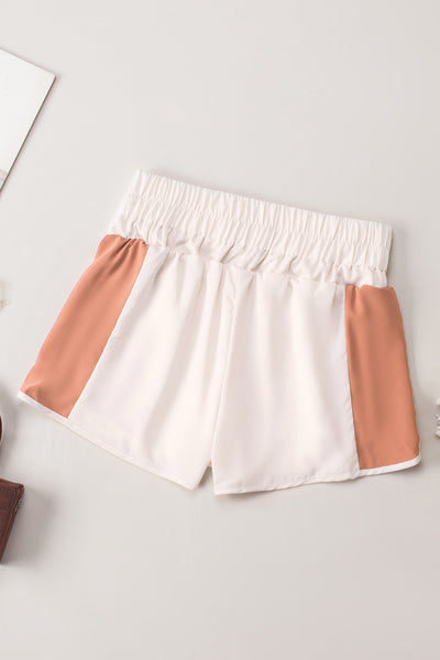 Color Block Split High Waist Shorts