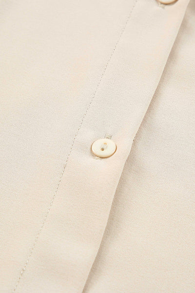 Ruffle Short Sleeve Button Up Shirt