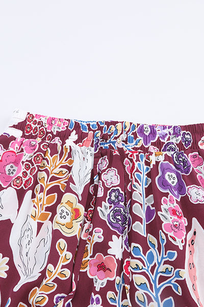 Boho Floral Print High Waist Maxi Skirt