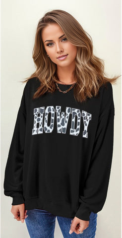 Cow HOWDY Graphic Pullover Sweatshirt
