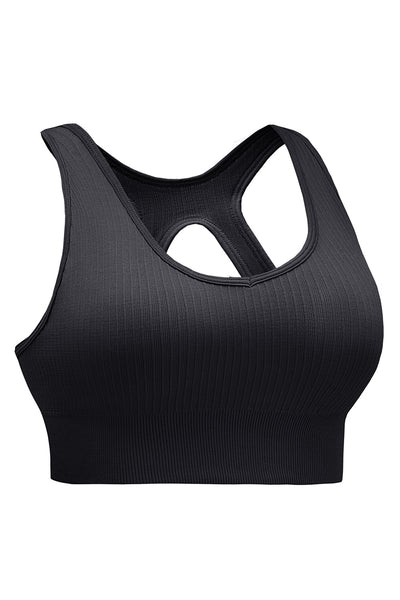 Ribbed Hollow-out Racerback Yoga Camisole