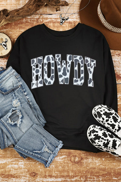 Cow HOWDY Graphic Pullover Sweatshirt