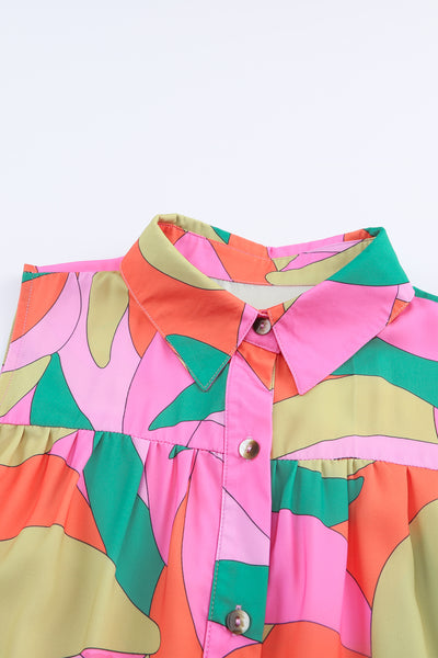 Abstract Geometric Print Sleeveless Shirt