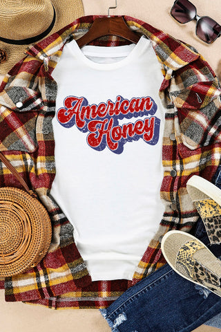 America Honey Graphic Short Sleeve Top