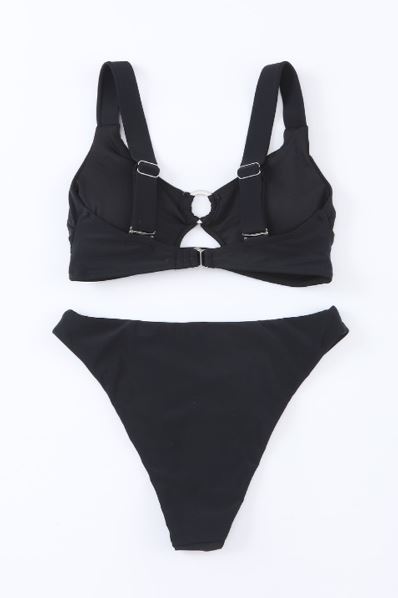 O-ring Decor Active Bikini 2pcs Swimsuit