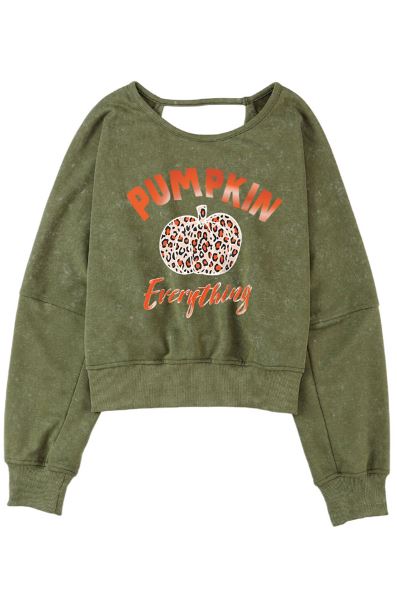 Pumpkin Everything Backless Pullover Sweatshirt