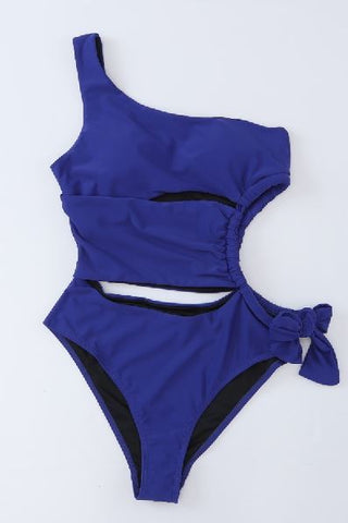 One Shoulder Cutout Sexy One Piece Swimsuit