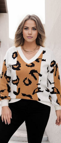 Colorblock Drop Shoulder Plus Size Sweater