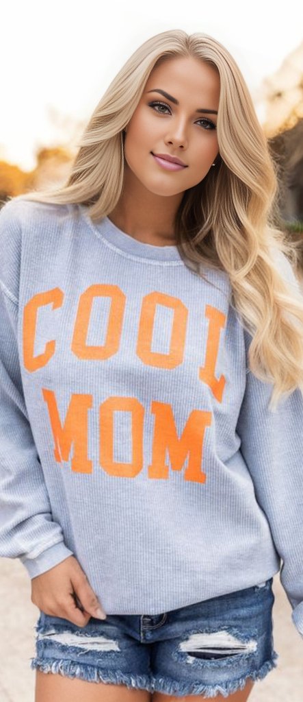 Cool Mom Graphic Print Cording Sweatshirt