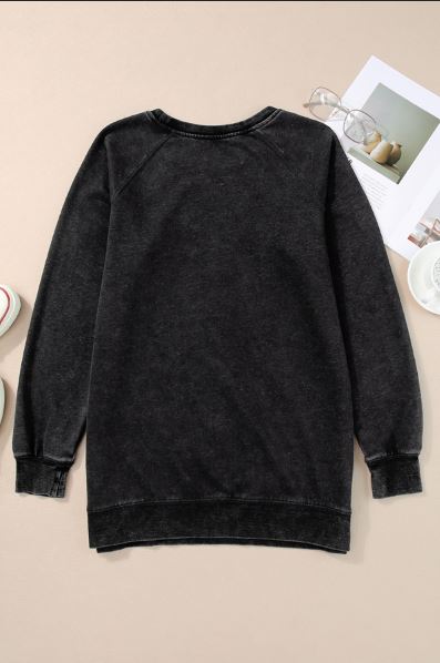 Mineral Wash Oversized Pullover Sweatshirt
