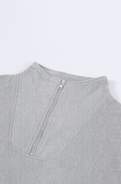 Zipped Funnel Neck Kangaroo Pocket Sweatshirt