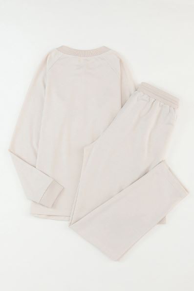 Long Sleeve Henley Top Drawstring Pants Outfit