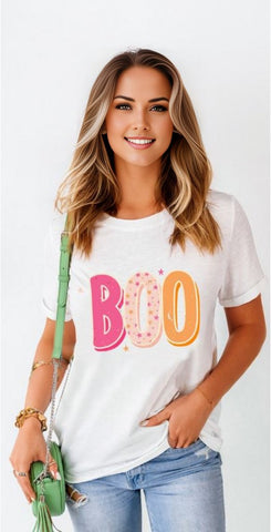 Halloween BOO Letter Graphic T-shirt