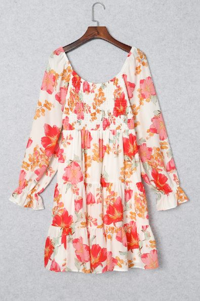 Smocked Tiered Floral Dress