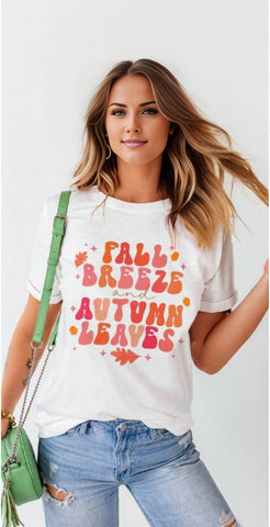 FALL BREEZE and AUTUMN LEAVES Graphic Tee