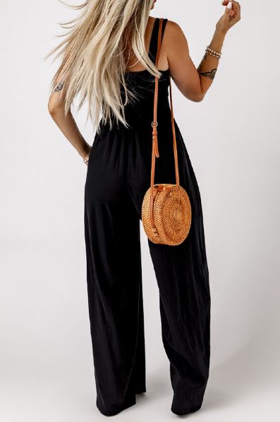 Sleeveless Wide Leg Jumpsuit with Pockets