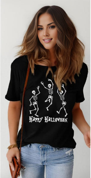 Happy Halloween Skull Dancing Graphic Tee