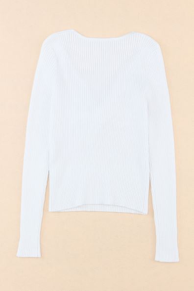 Cable Crossed V Neck Sweater