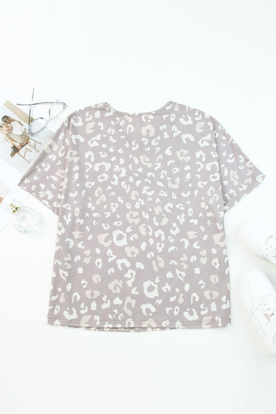 Leopard Spots Print Loose T Shirt