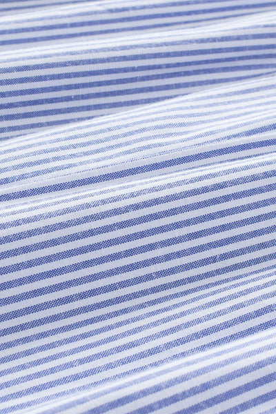 Embroidered Striped Ruffled Sleeveless Mini Dress