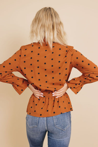 Excellence Polka Dot Tie Blouse