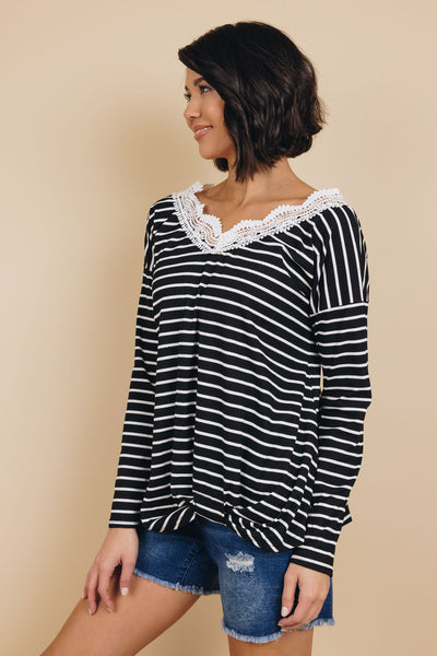Deserving Striped Long Sleeve Top