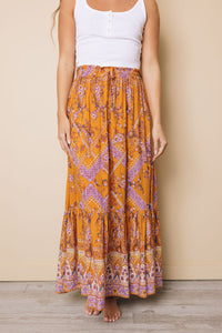 April Boho Floral Maxi Skirt