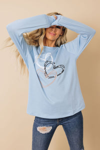 Expressions Heart Print Pullover