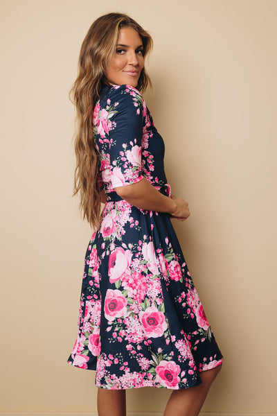 Faye Floral Dress with Belt