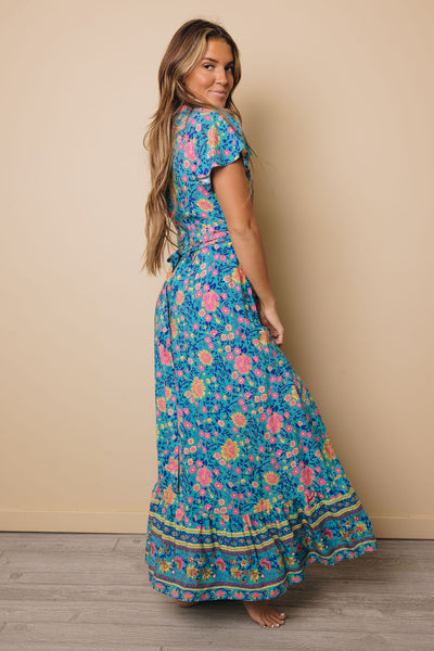 Portia Boho Floral Maxi Dress