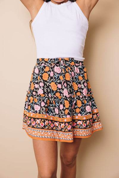 In The City Floral Mini Skirt