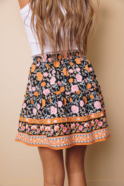 In The City Floral Mini Skirt