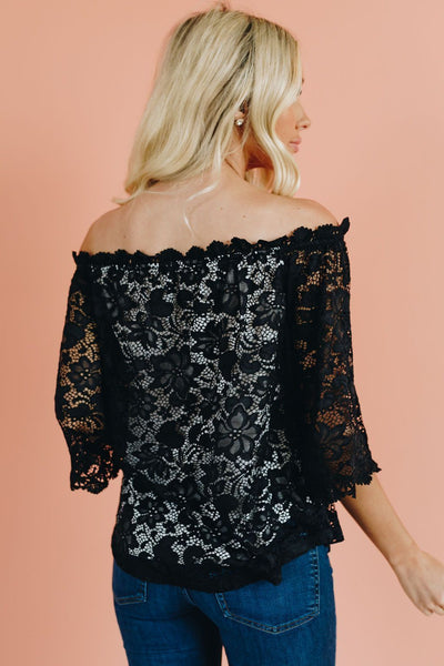 As You Wish Lace Off the Shoulder Top