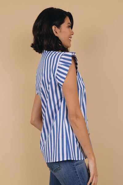 Bakers Striped Ruffle Sleeve Blouse