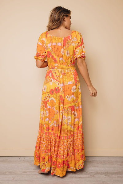 Katrina Empire Floral Long Dress