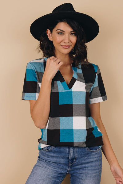 Cooped Up Plaid Top