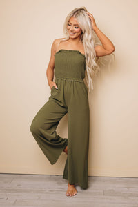 On The Move Smocked Jumpsuit