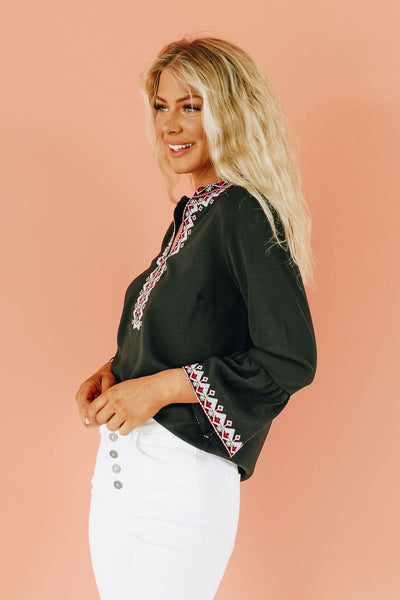 Royal Reign Embroidered Blouse