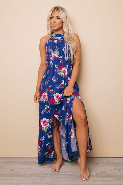 Color Me in Florals Dress with Slits