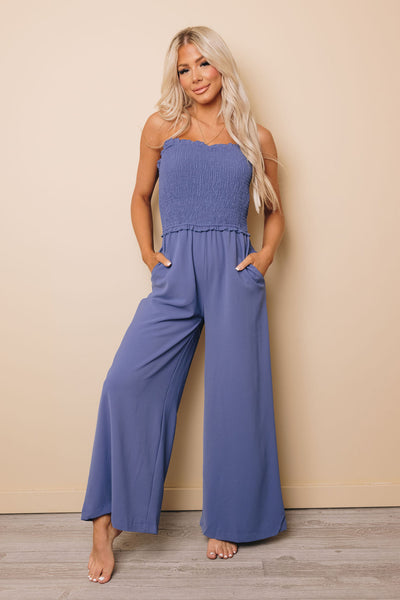 On The Move Smocked Jumpsuit