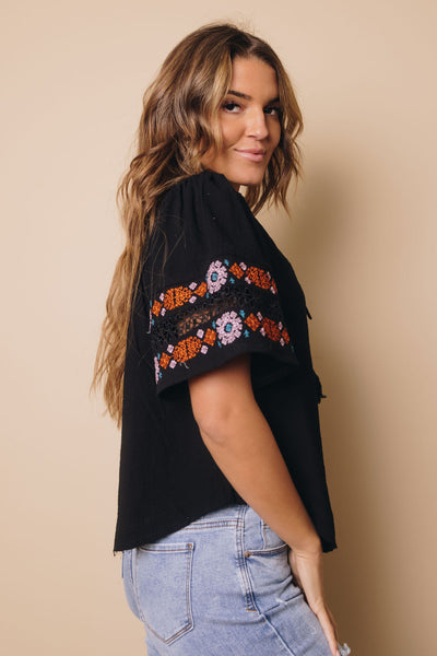 Run Free Embroidered Top