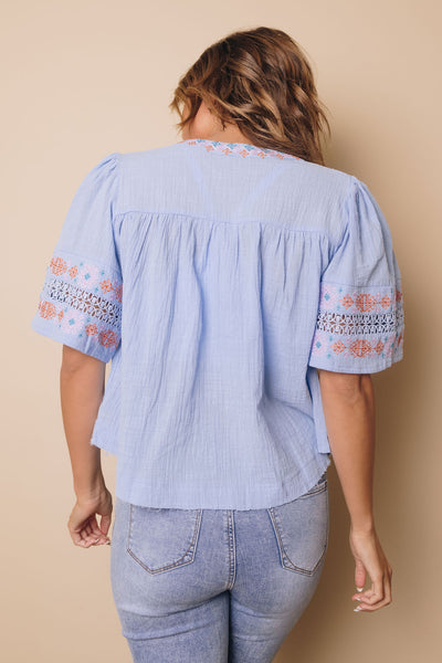 Run Free Embroidered Top