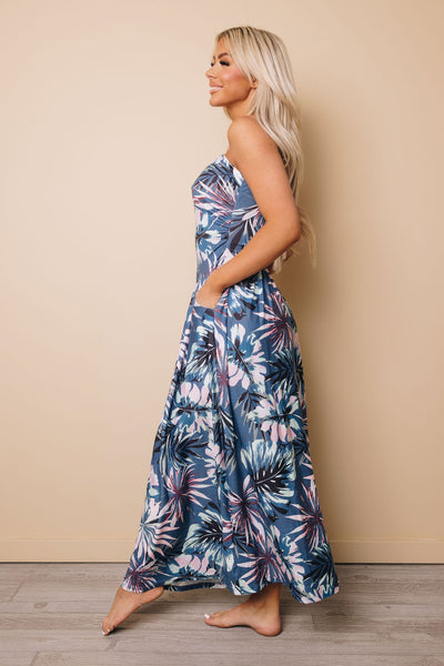 Santorini Floral Maxi Dress