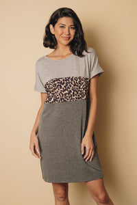 Halverson Leopard Color Block Dress