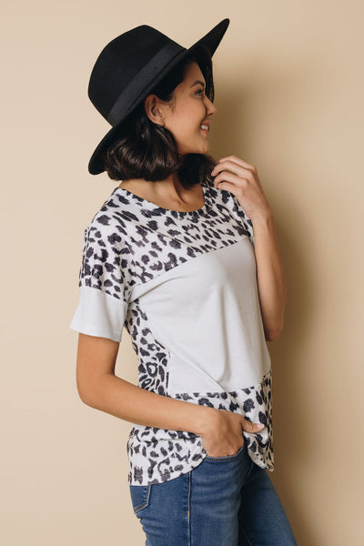 Be About It Leopard Colorblock Top