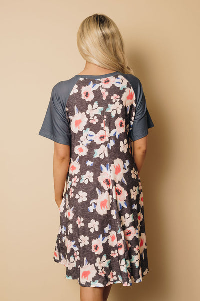 Sandy Floral Plus Size T Shirt Dress