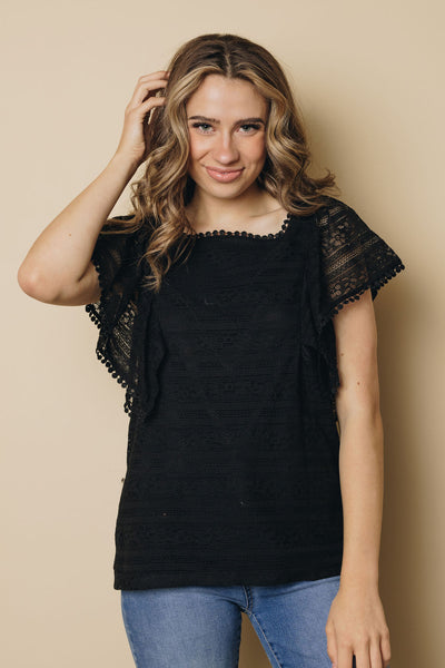 Cassie Ruffle Lace Top