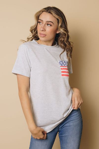 Only In America Striped T-shirt